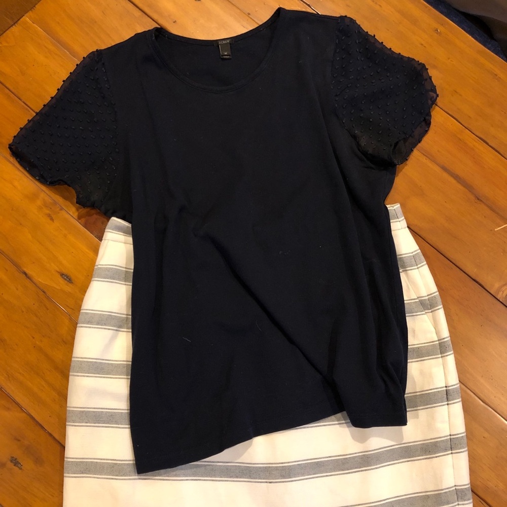 J Crew Skirt and Navy blue Top